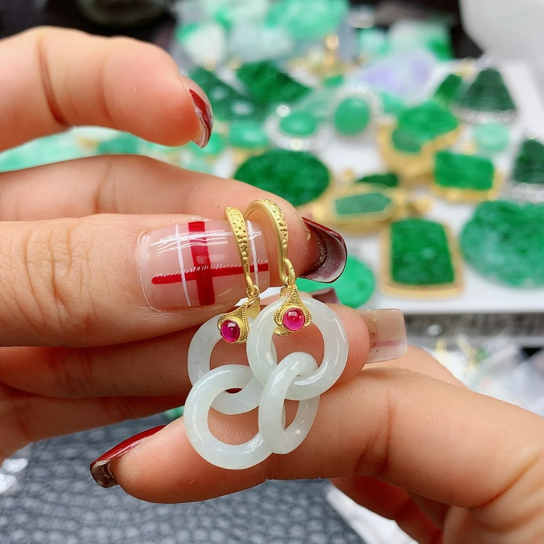【闪购商品】翡翠耳饰未镶嵌，