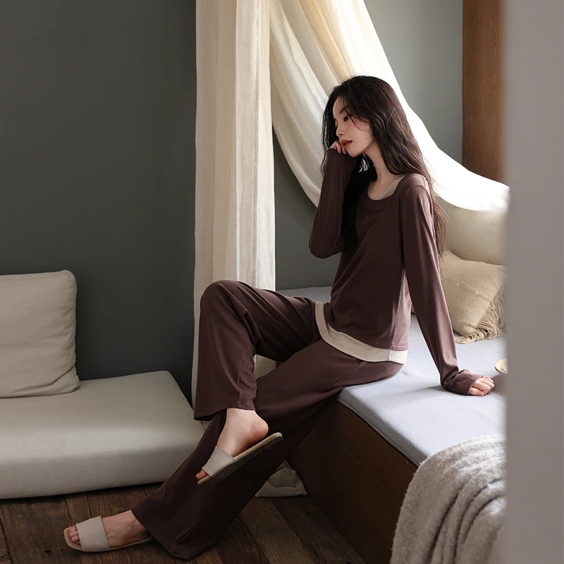 熙泊品秋冬爆款睡衣女款2025新款高级感睡家居服套装V领秋冬睡衣