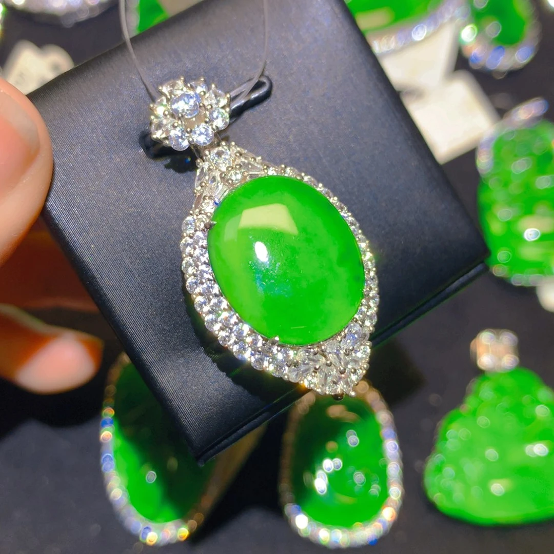 翡翠银S925镶嵌颈饰