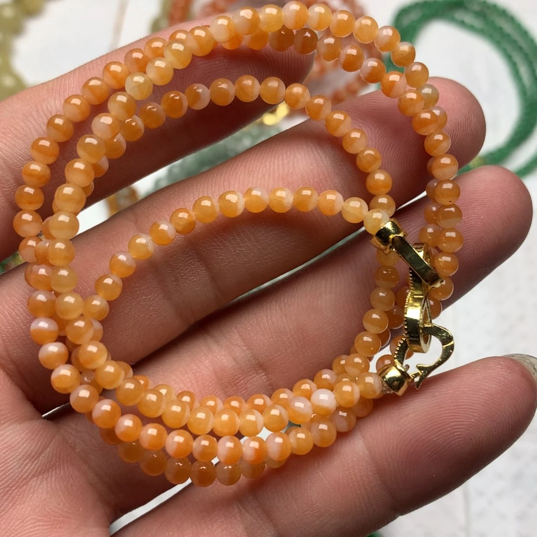 定制翡翠未镶嵌缅甸翡翠手链项链手链多用途小米珠