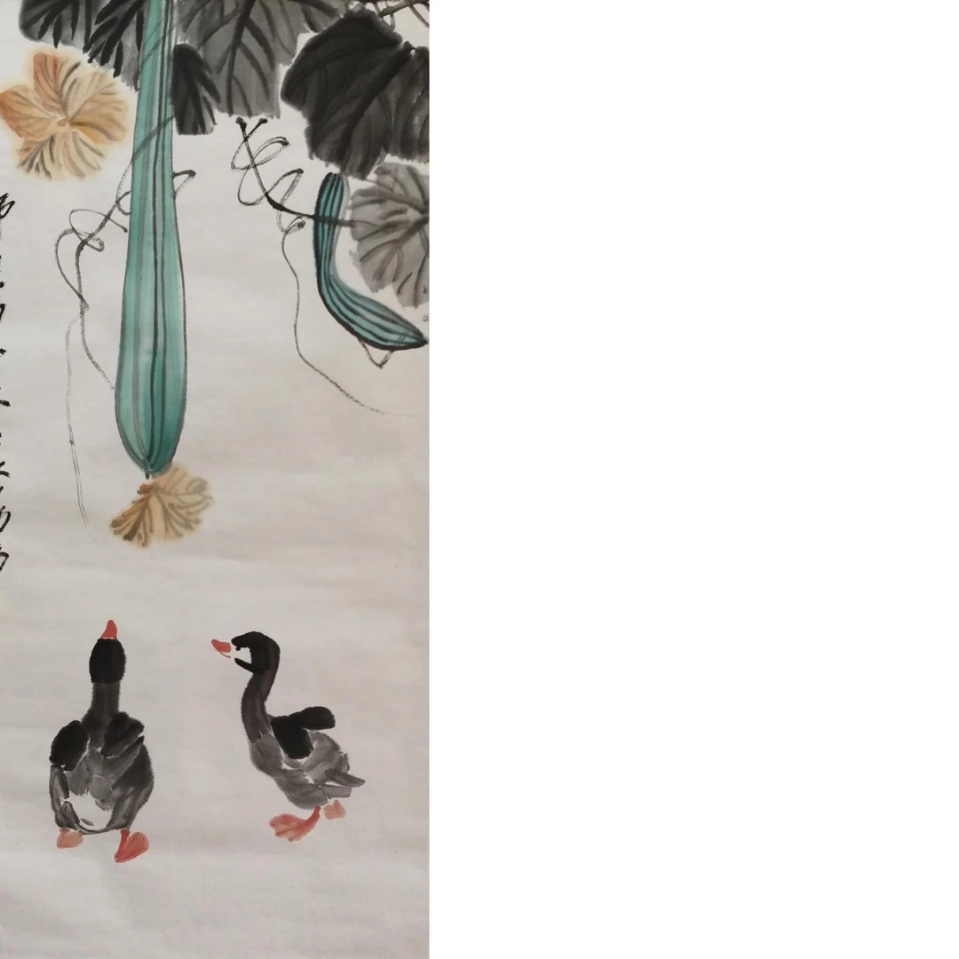 【辽拍】V250709-2-357《鸭子》（3.9平尺) 纸本镜片 ws1230