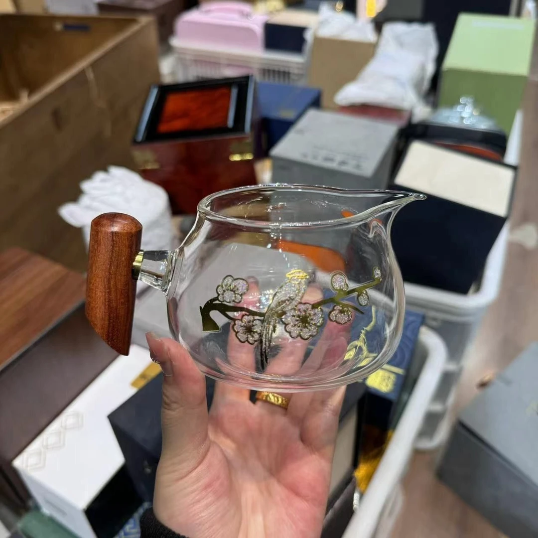 木把加厚耐热玻璃公道杯分茶器2757