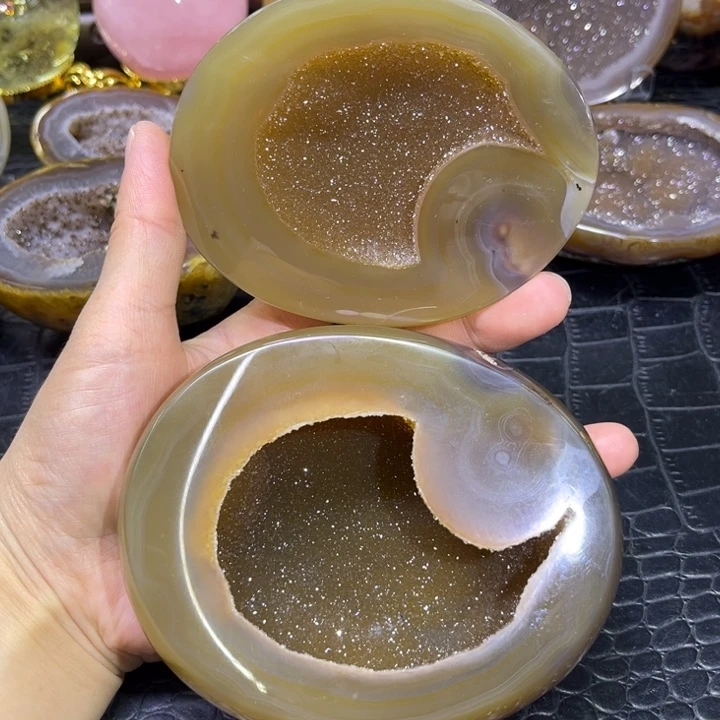 未镶嵌发饰水晶全抛黄晶盆