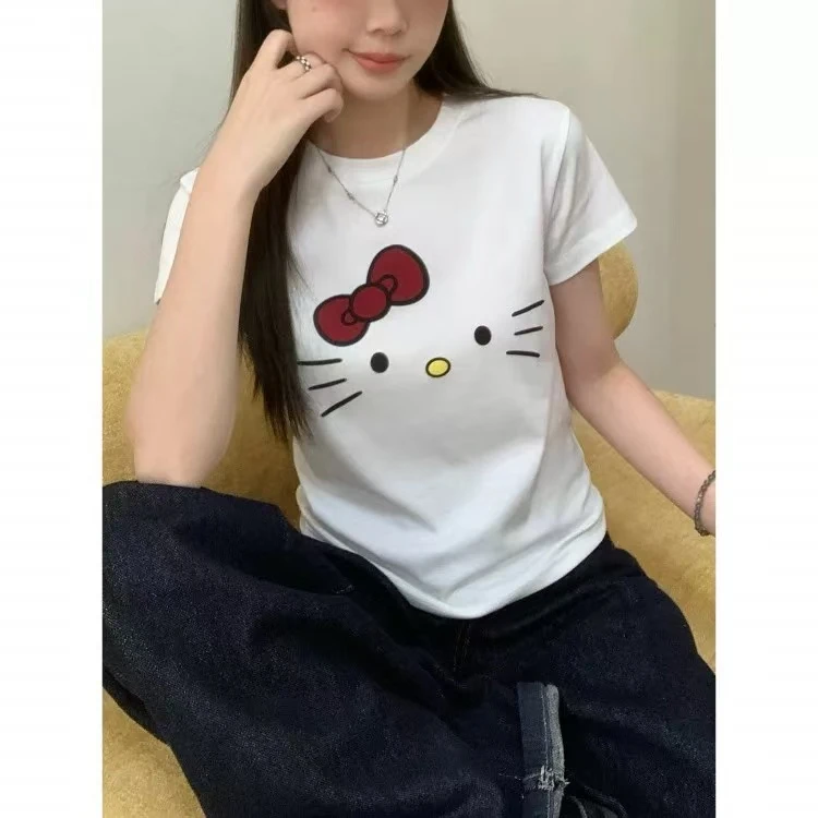 HAIYG#日系可爱风穿搭印花短袖T恤潮oversize宽松半袖港味上衣