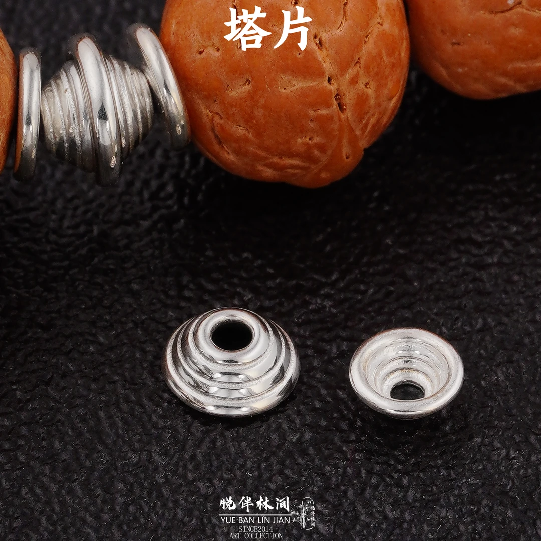 925银银制品 时尚复古个性塔片隔片垫片文玩配件精工银饰小众饰品