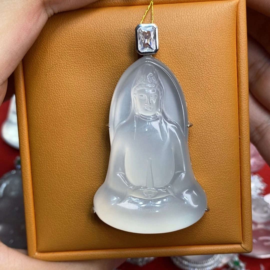 颈饰银S925镶嵌石英质玉