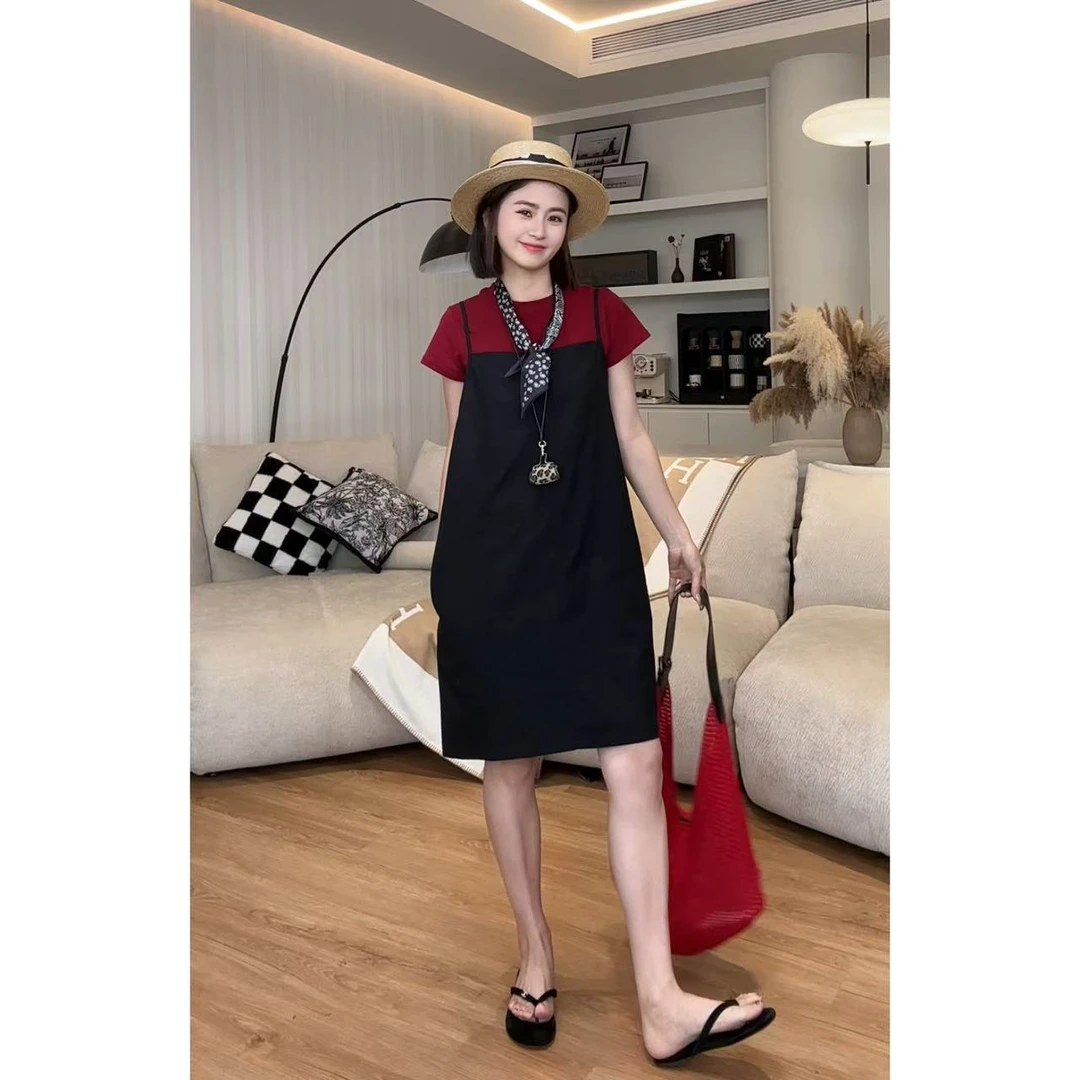 NANAKIKI【夏季穿搭】夏季时尚透气气质显瘦短款背带连衣裙BDK-004