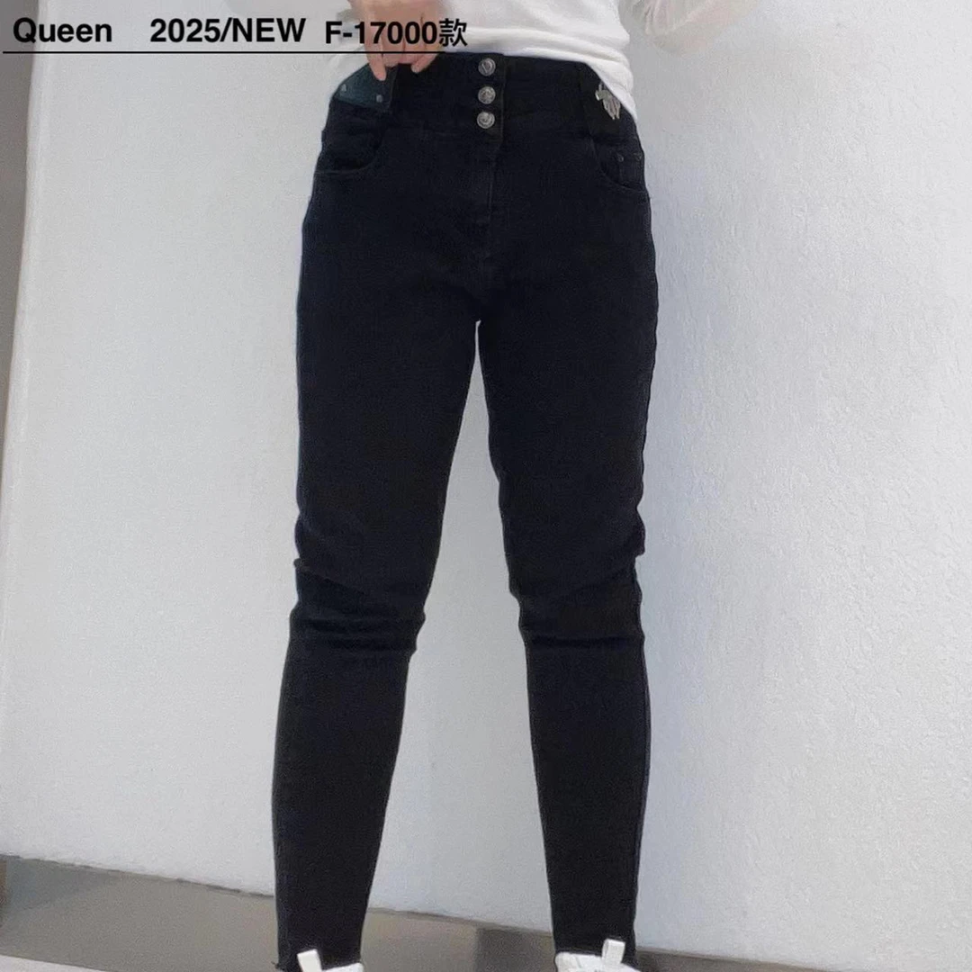 高腰显瘦高弹小脚牛仔裤加绒加厚