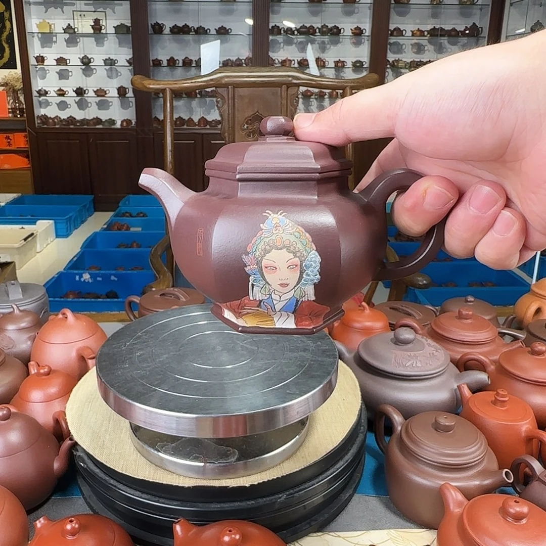 茶壶紫砂六方掇只