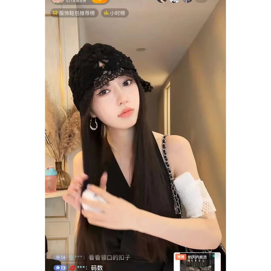 Z11【自留款】时尚气质小众勾花蕾丝帽