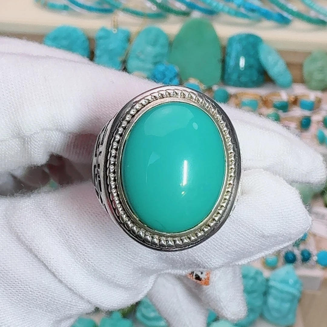 绿松石银S925镶嵌珠宝奇石