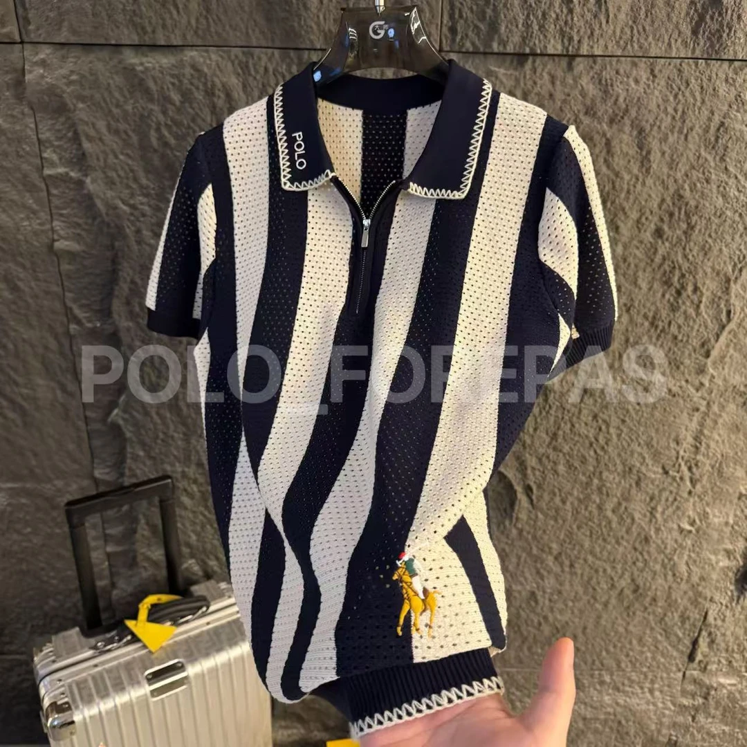 【1】FOREPAS2025翻领老钱风透气POLO衫直接机洗001 （才专属)