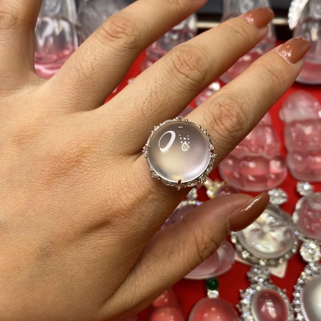 *****石英质玉银S925镶嵌戒指