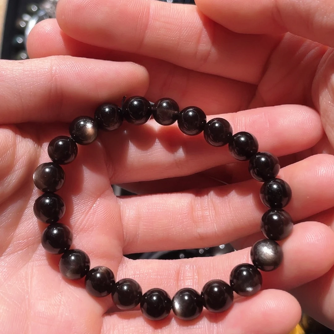 黑曜岩手链未镶嵌小***.