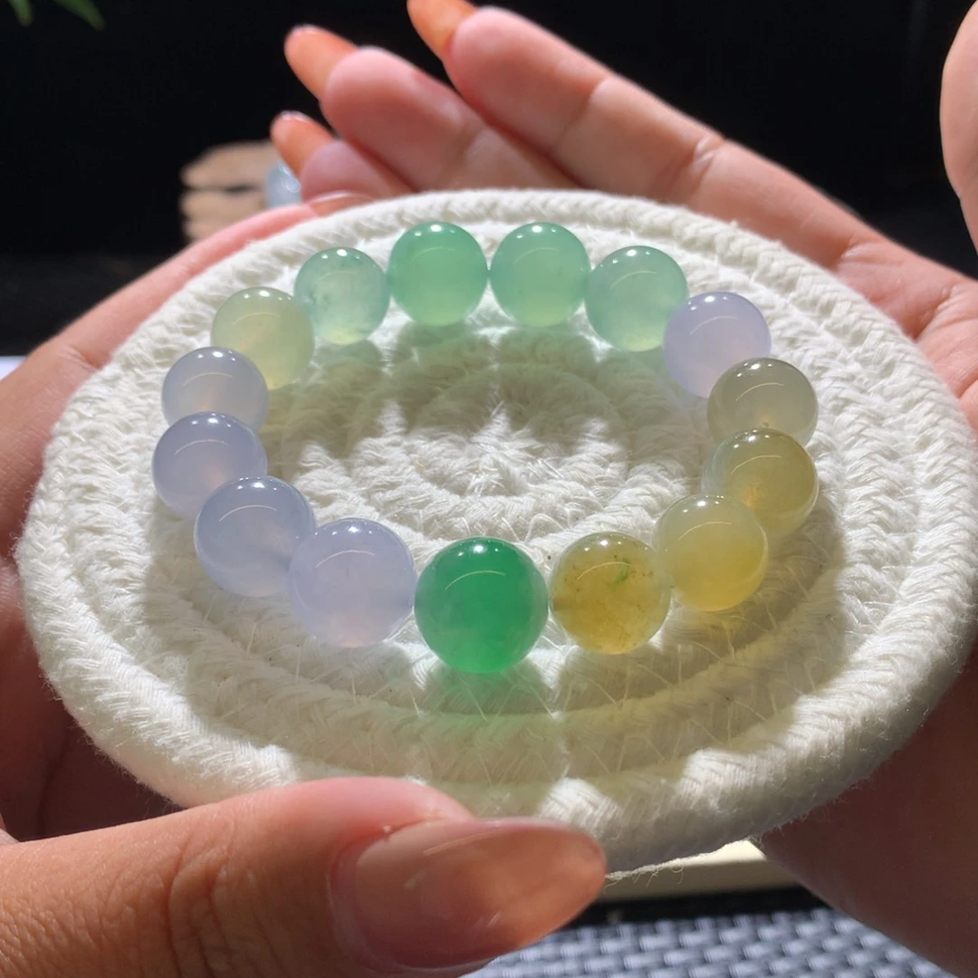 未镶嵌手串翡翠精品时尚马卡龙糖果手串