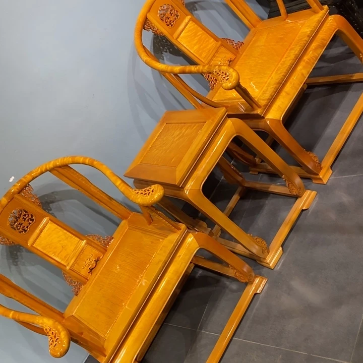 楠木皇宫椅三件套独板