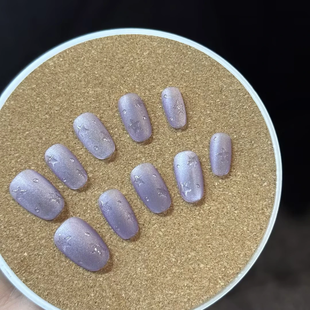 【孤品】云响·Nail·纯手工穿戴甲紫色倒带 可多次使用 送工具包