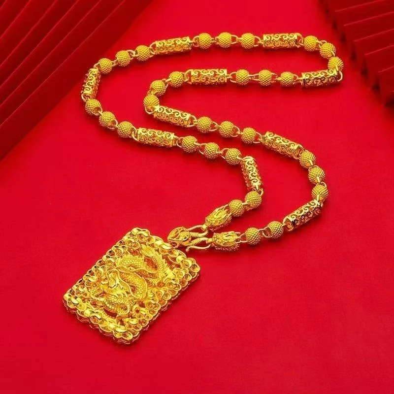 铜合金 加工厂 珠宝首饰 帝王祥云龙牌项链