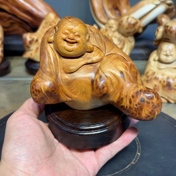 柏木（崖柏）瘤疤弥勒佛摆件
