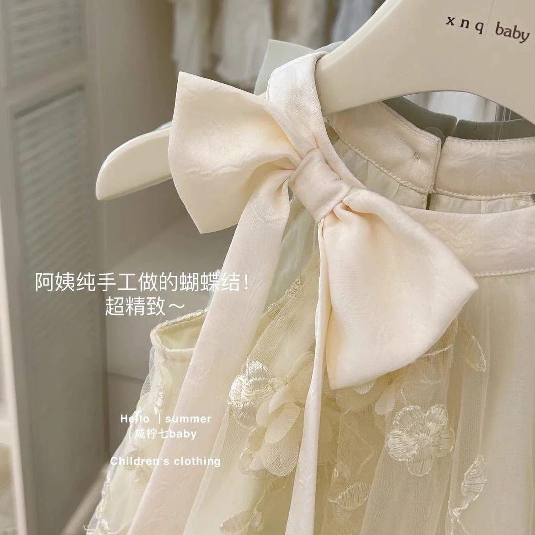 2025新款夏季花朵连衣裙女童公主裙甜美可爱礼服裙出游必备