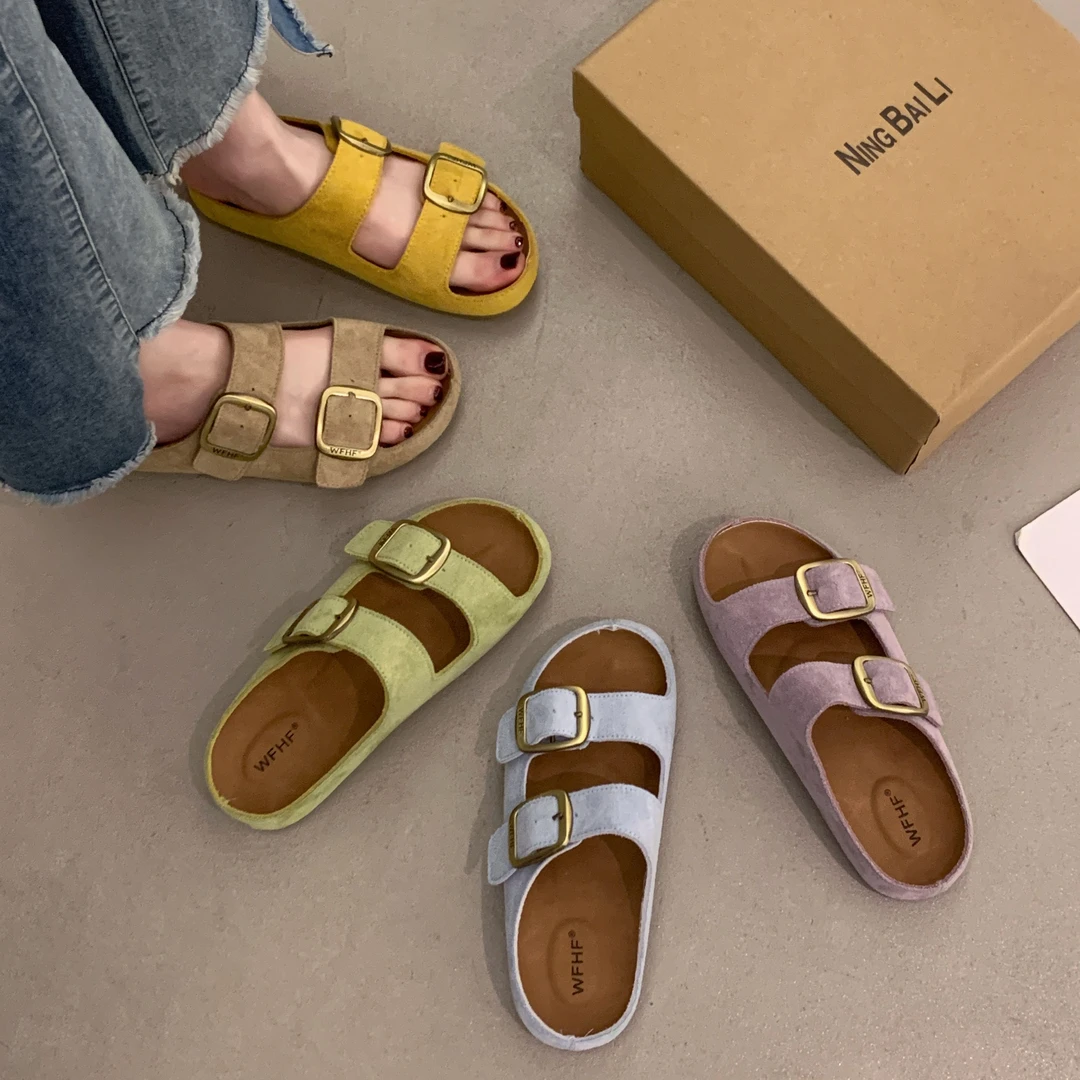 贾不假勃肯拖鞋女夏季新款一字拖足弓支撑透气百搭时尚软底凉拖鞋