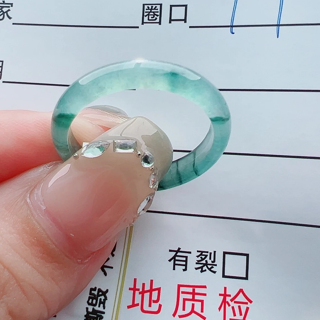 未镶嵌戒指翡翠紫***0戒圈