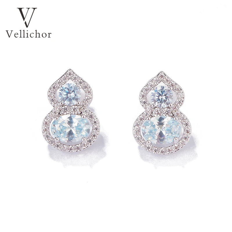 铜合金耳饰 立体葫芦耳钉女轻奢高级感气质大气耳坠复古显脸小