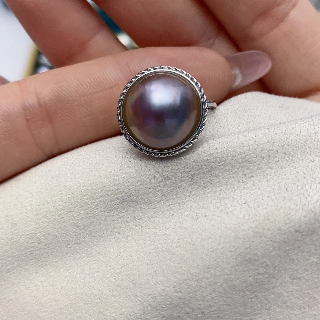 【闪购商品】拼合珍珠（马贝珠）戒指银S925镶嵌76