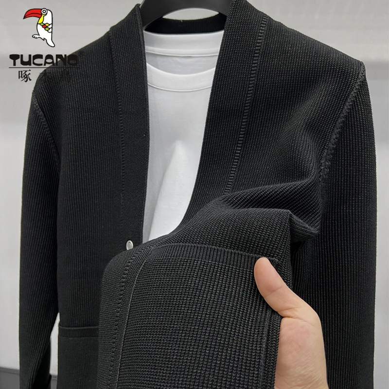 啄木鸟秋冬新款男士开衫毛衣针织衫2025春秋款商务休闲长袖上衣