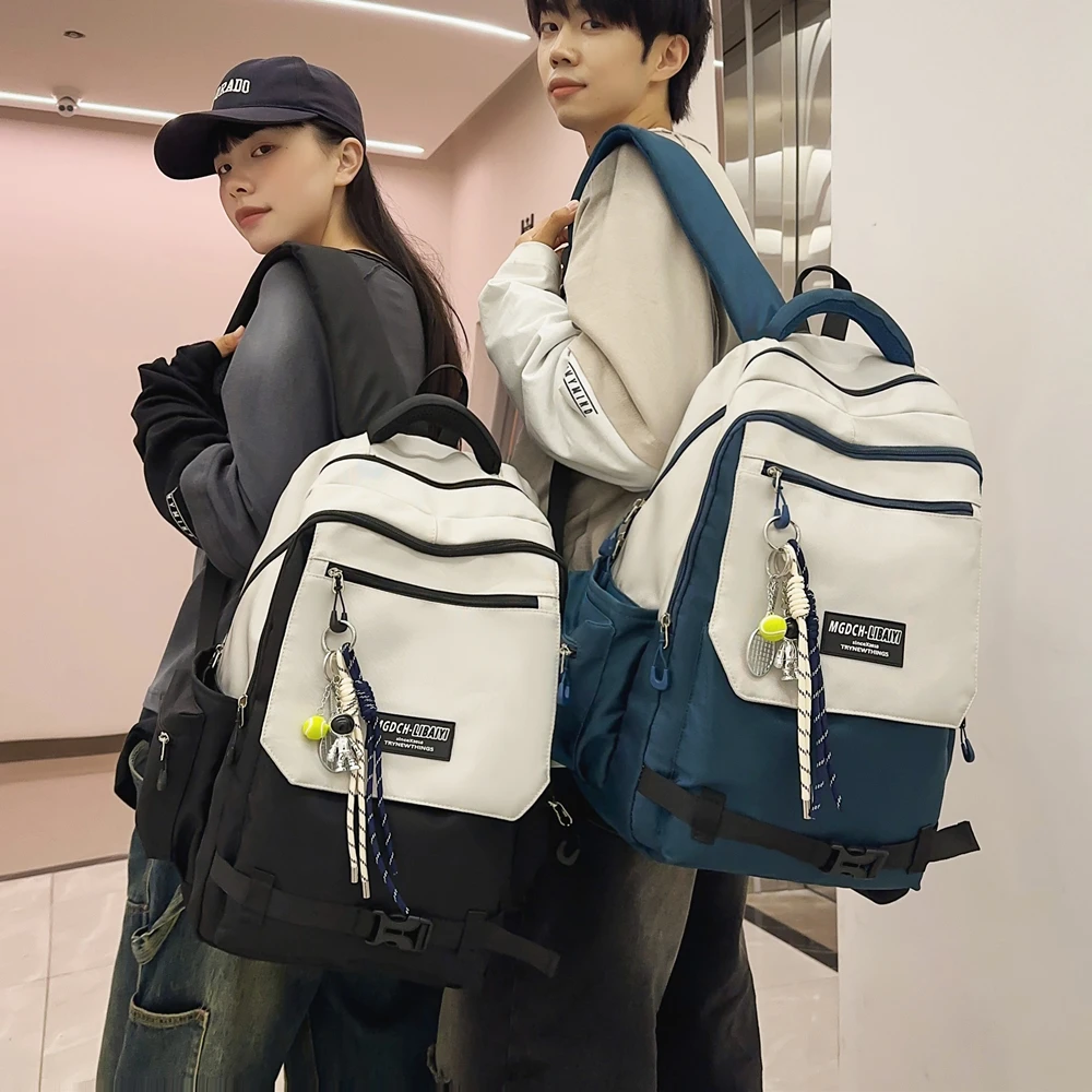 减负高颜值百搭书包女大学生初中生大容量双肩包高中生男款背包