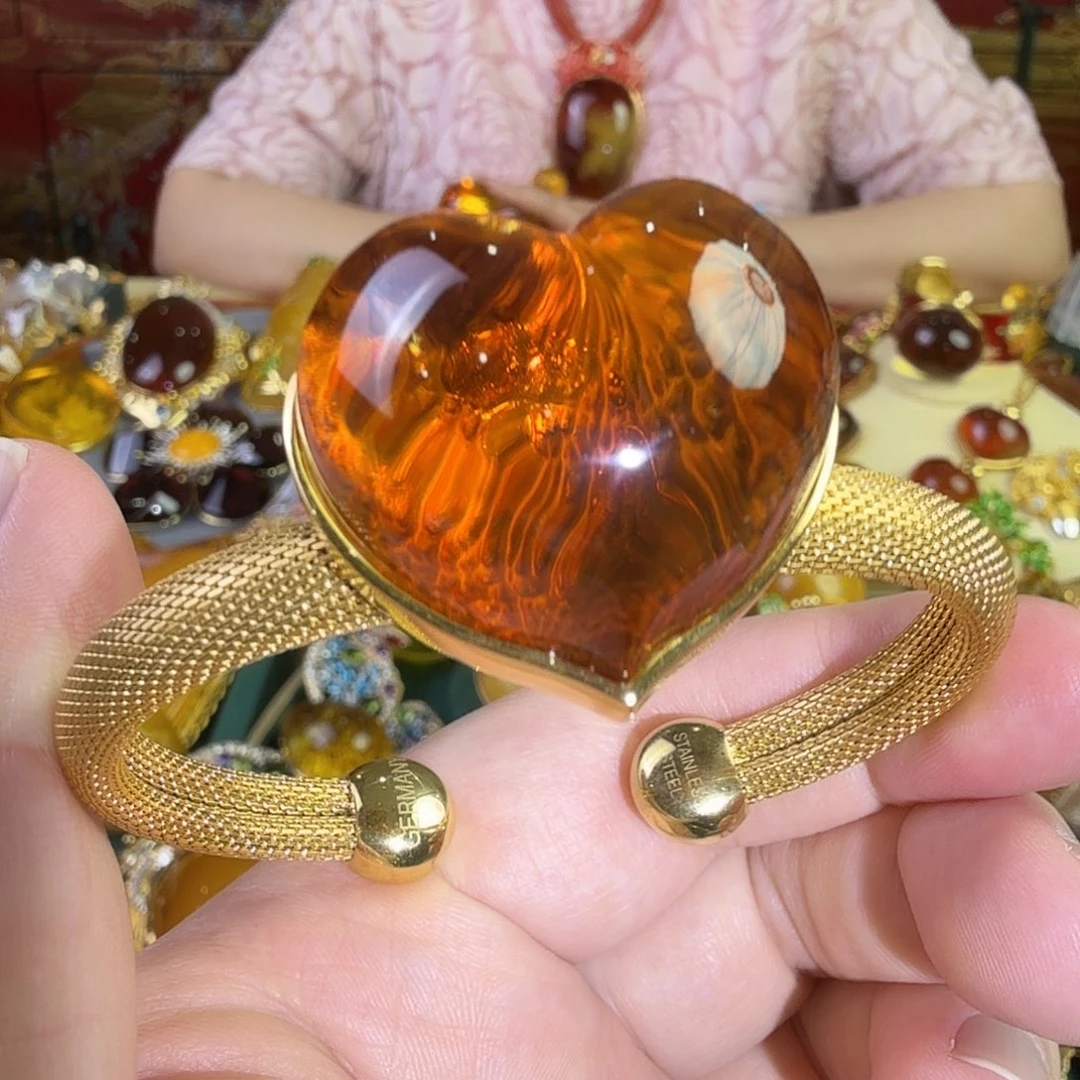 琥珀未镶嵌手镯首饰