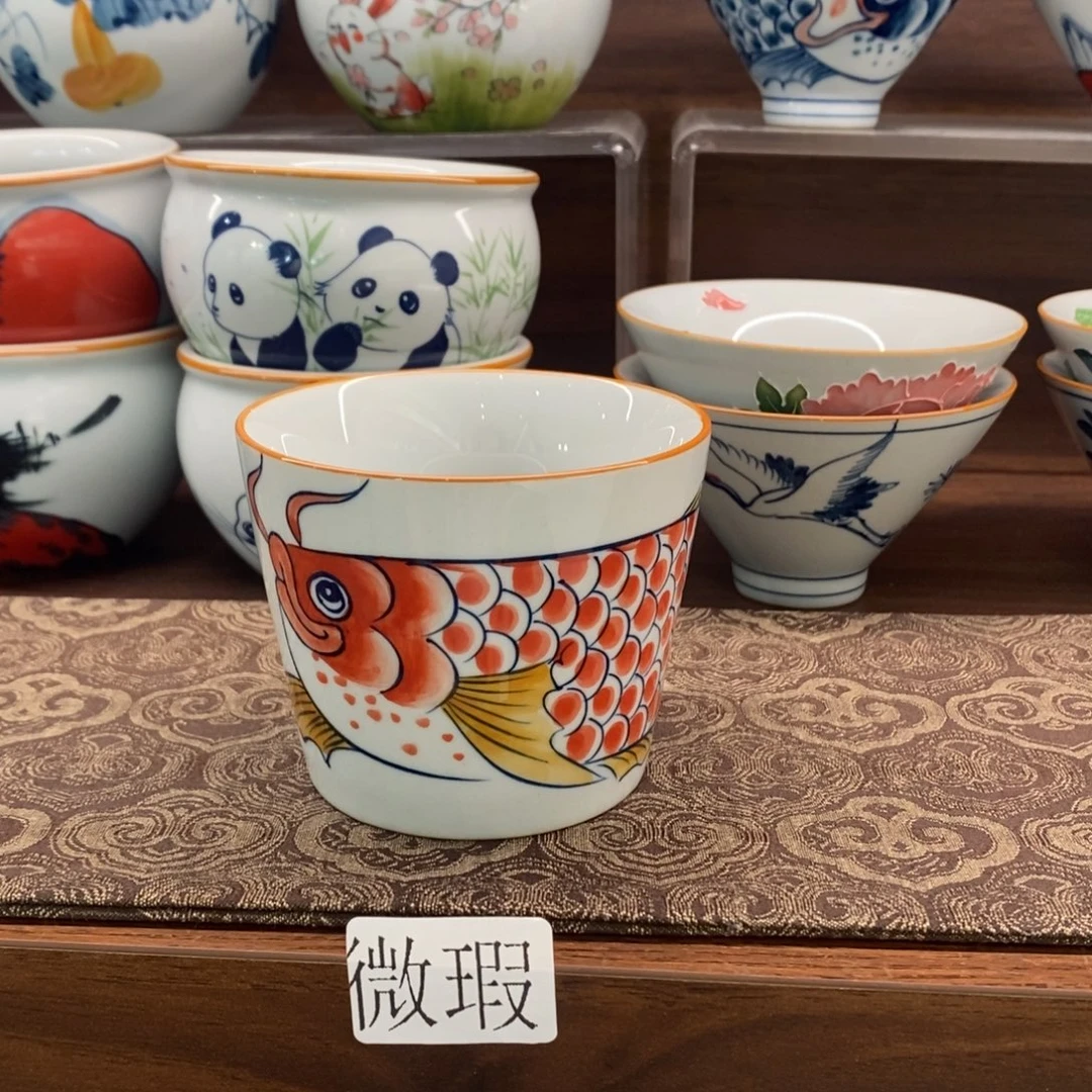 釉下彩老陶泥手工绘制
