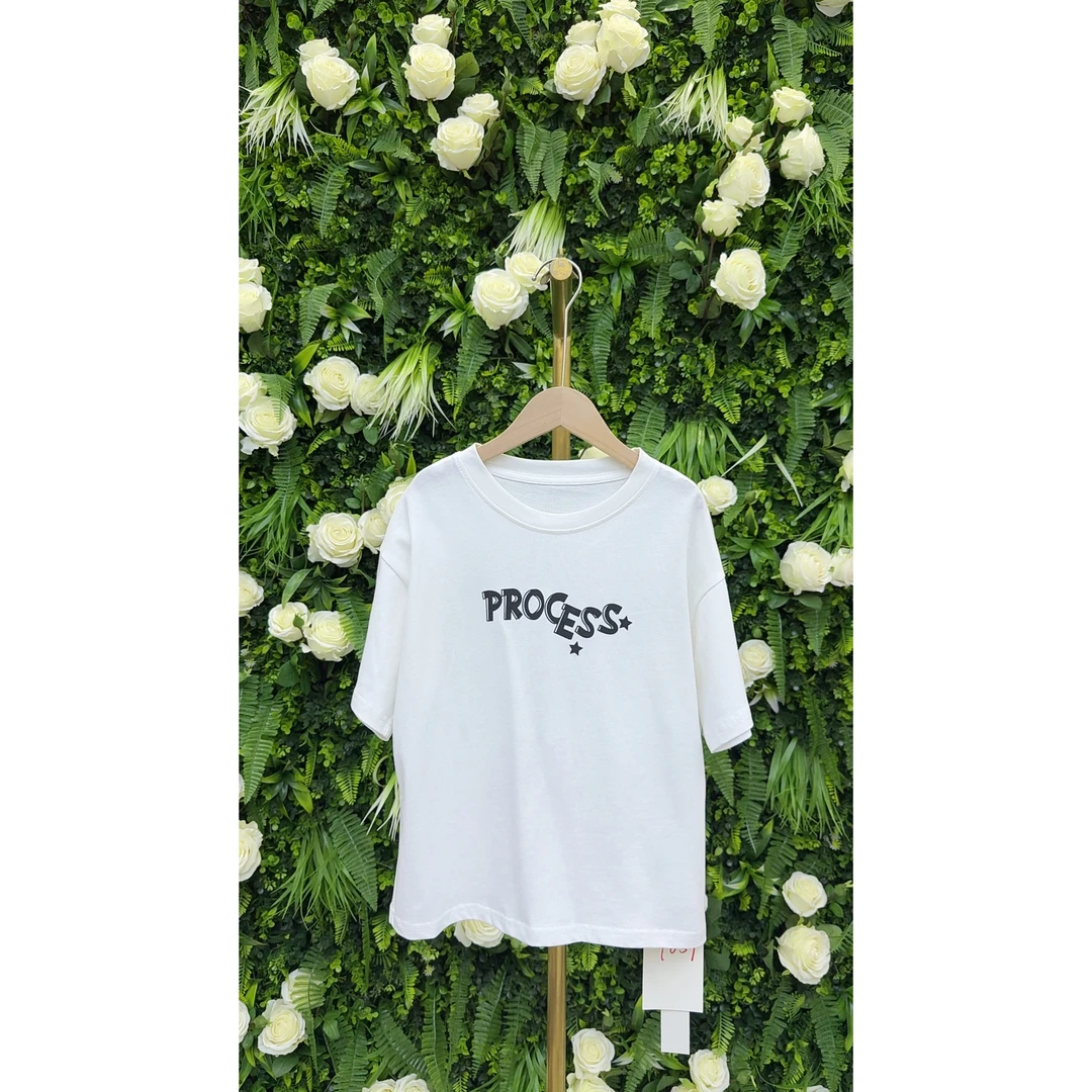 品牌高端透气纯棉字母印花T恤【大童-青少年】短袖【130-170】——T059