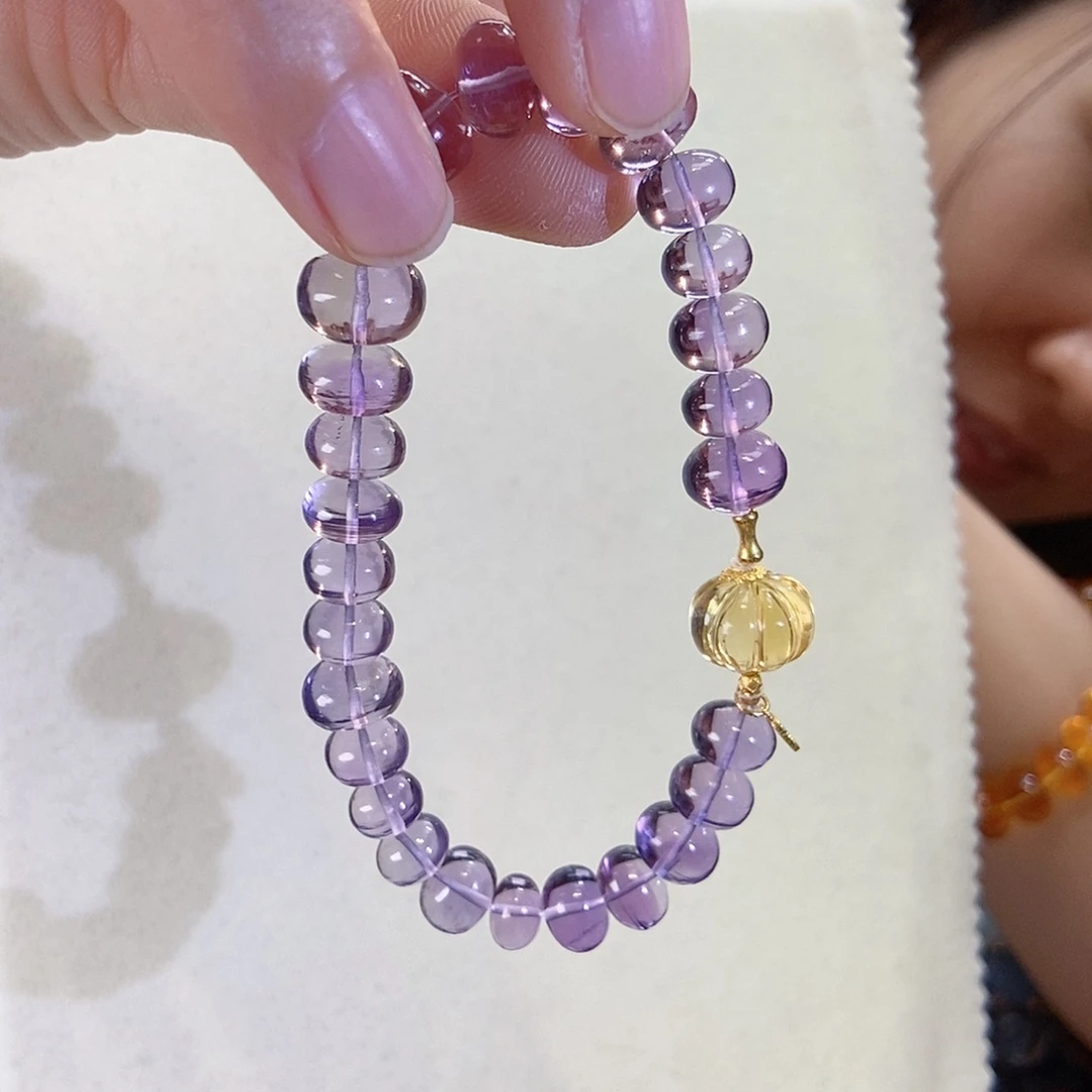 紫晶手链18K金镶嵌设计款