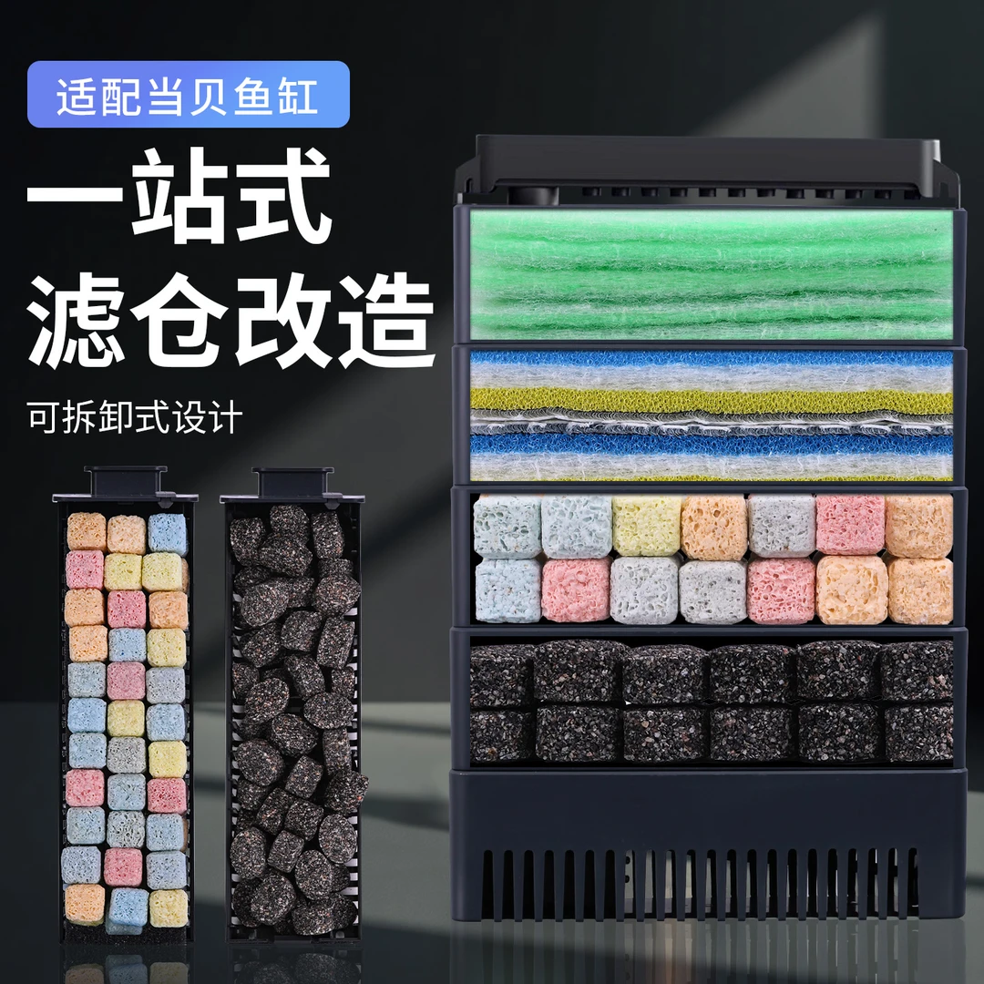 适用于当贝智能鱼缸过滤材料滤芯滤棉滴流盒改装升级模块培菌配件