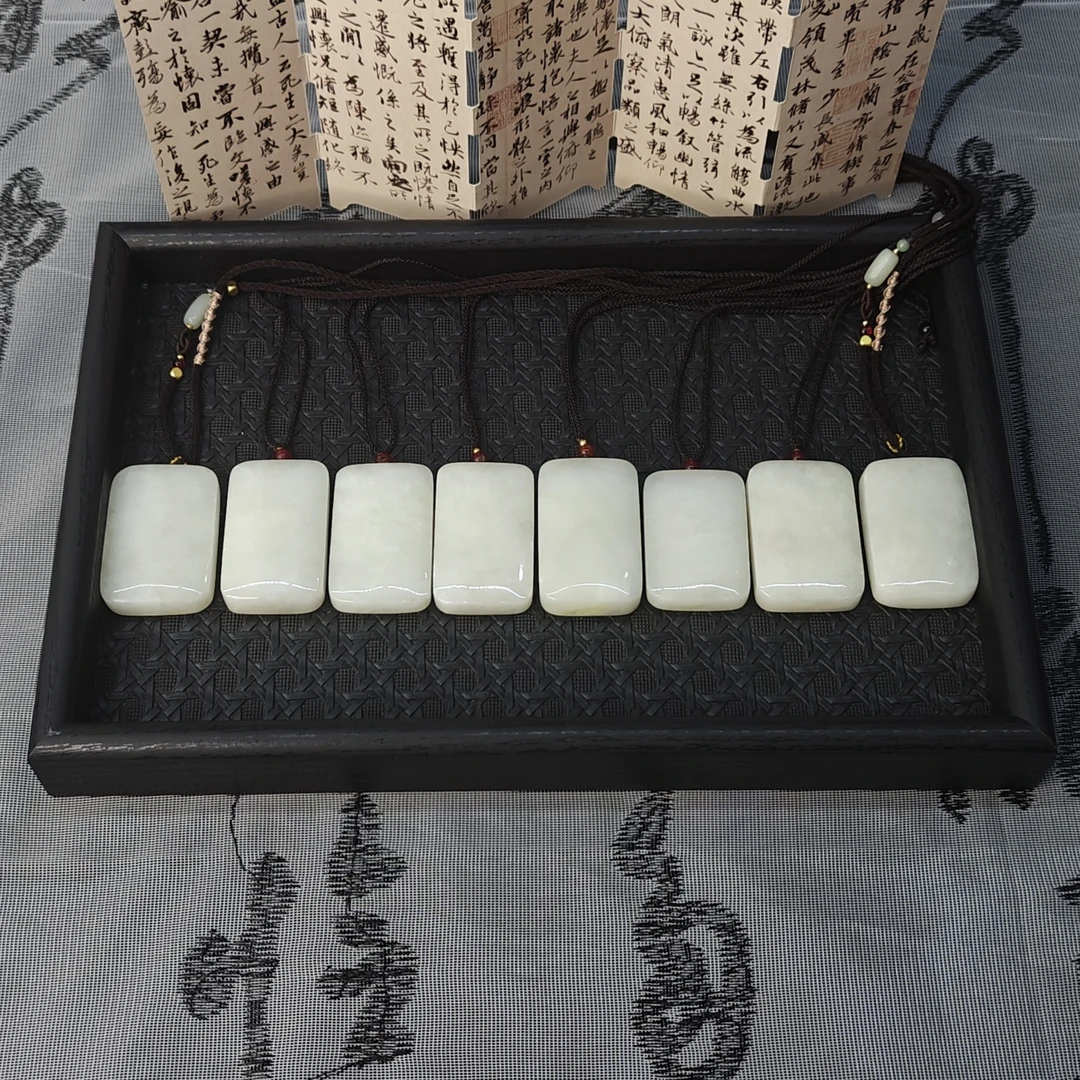 【和田玉无事牌】新疆和田白玉平安无事牌送绳（多样性发一）