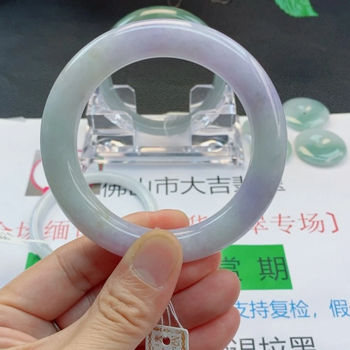 翡翠未镶嵌手镯胖圆条手镯57-58圈口