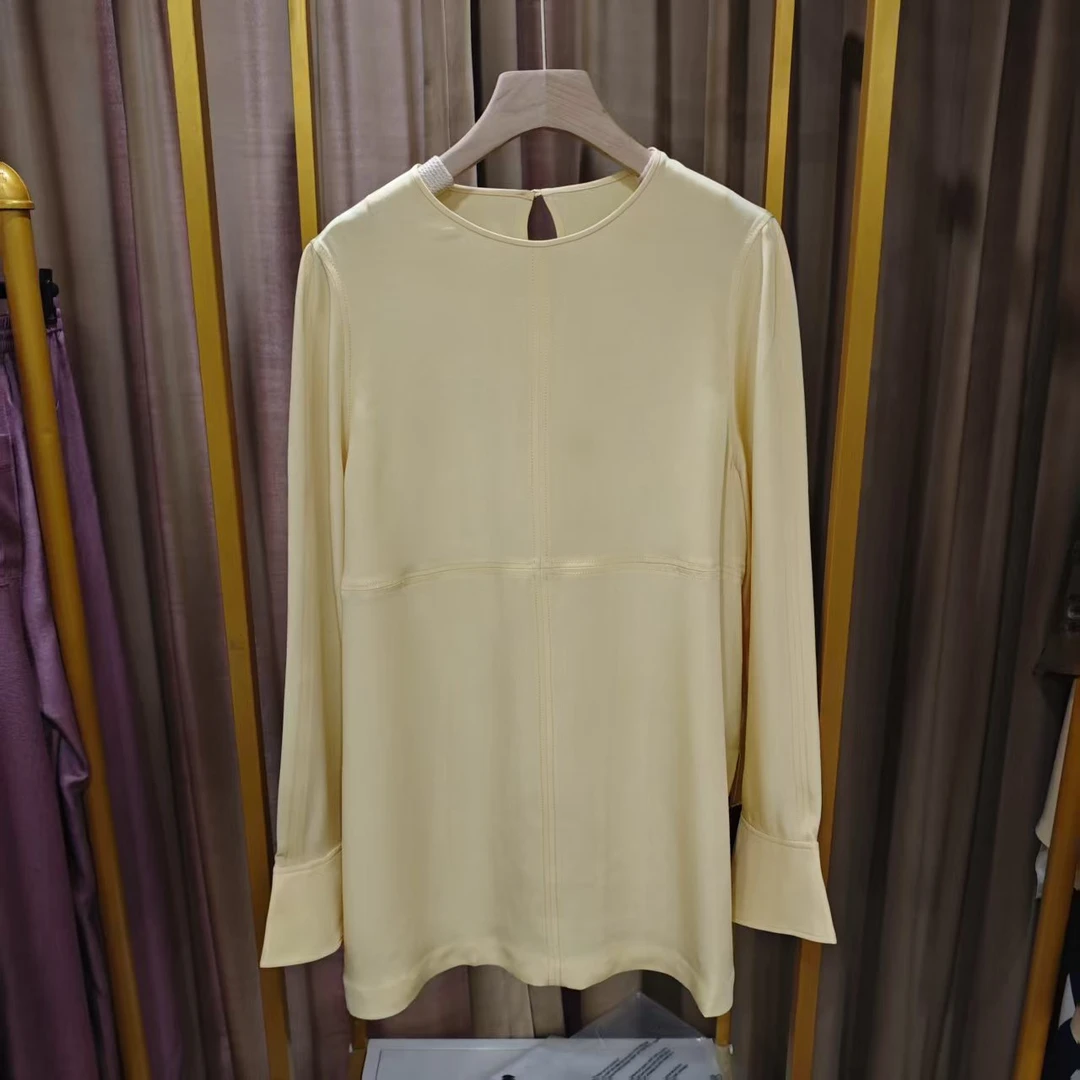 03117C长袖宽松纯色衬衫