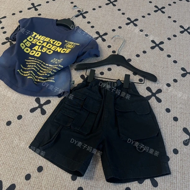 现货MZ.儿童夏季新款立体大口袋工装百搭帅气短裤1746