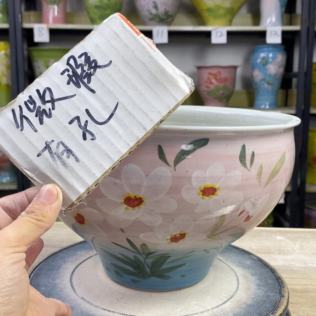 景德镇手工手绘陶瓷花盆