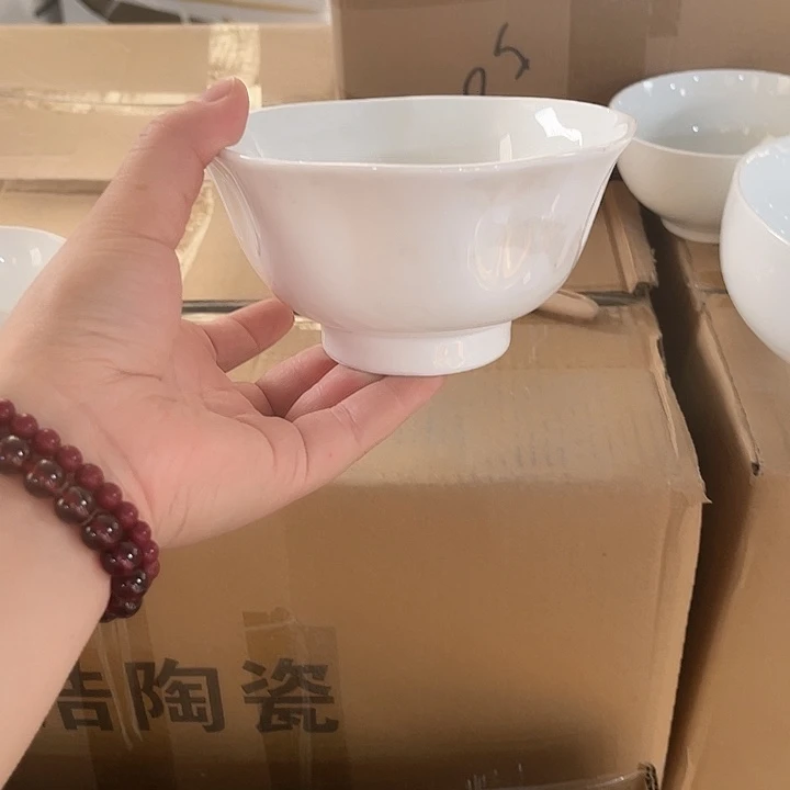 瓷片高白泥5英寸花朵米饭碗六个包邮