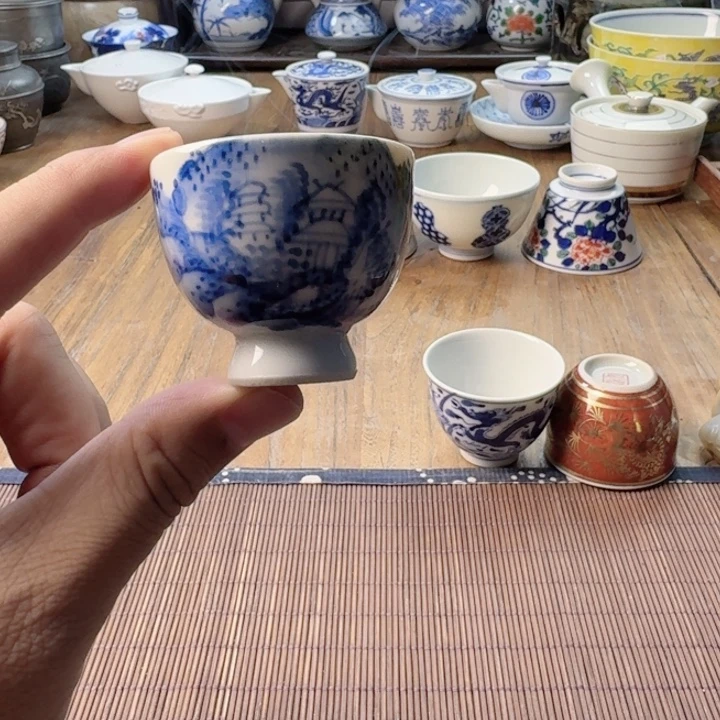 青花瓷器杯子茶具