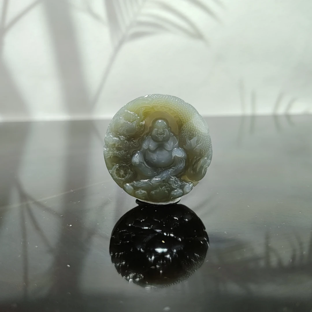 T和田玉御龙佛公吊坠2855