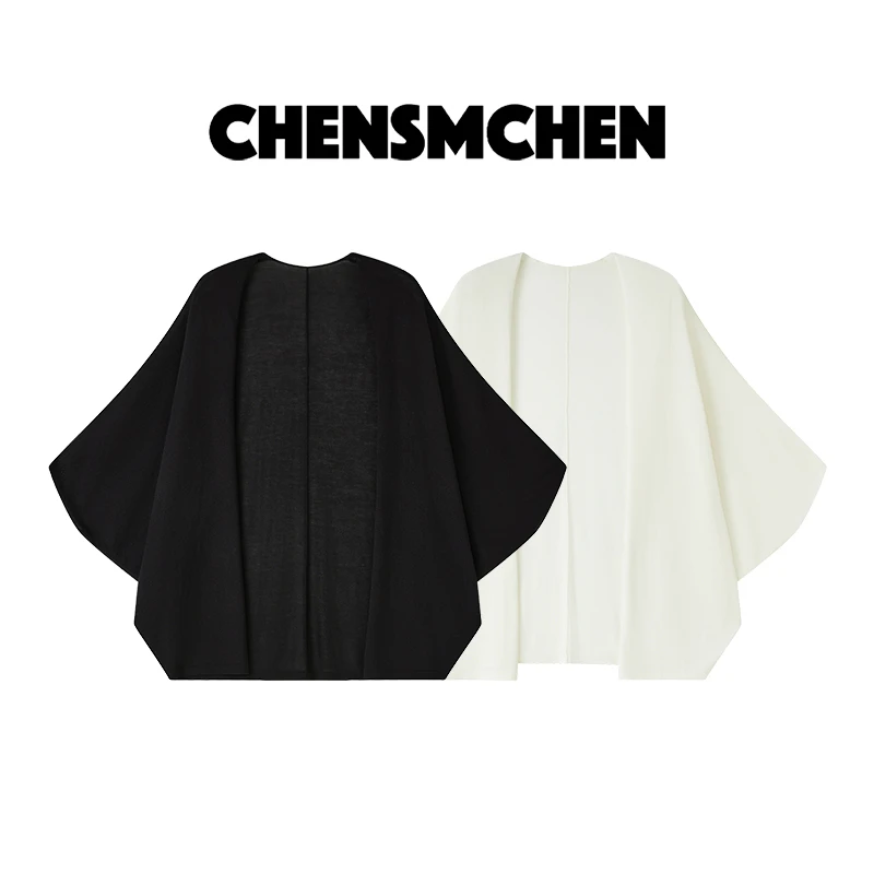 CHENSMCHEN 莱赛尔纯色针织衫外披女春季休闲百搭上衣CSZ3022MX