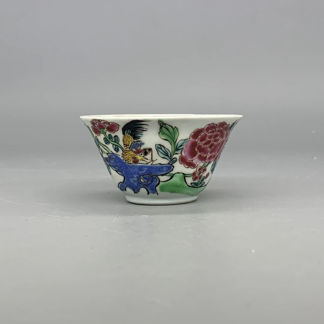 82510029*清雍正粉彩官上加官纹杯/瓷器八/江苏省文物总店/J