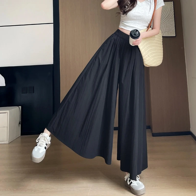 裙裤女夏季薄款冰丝显瘦大码休闲宽松韩版垂坠感半身百搭A字裤裙