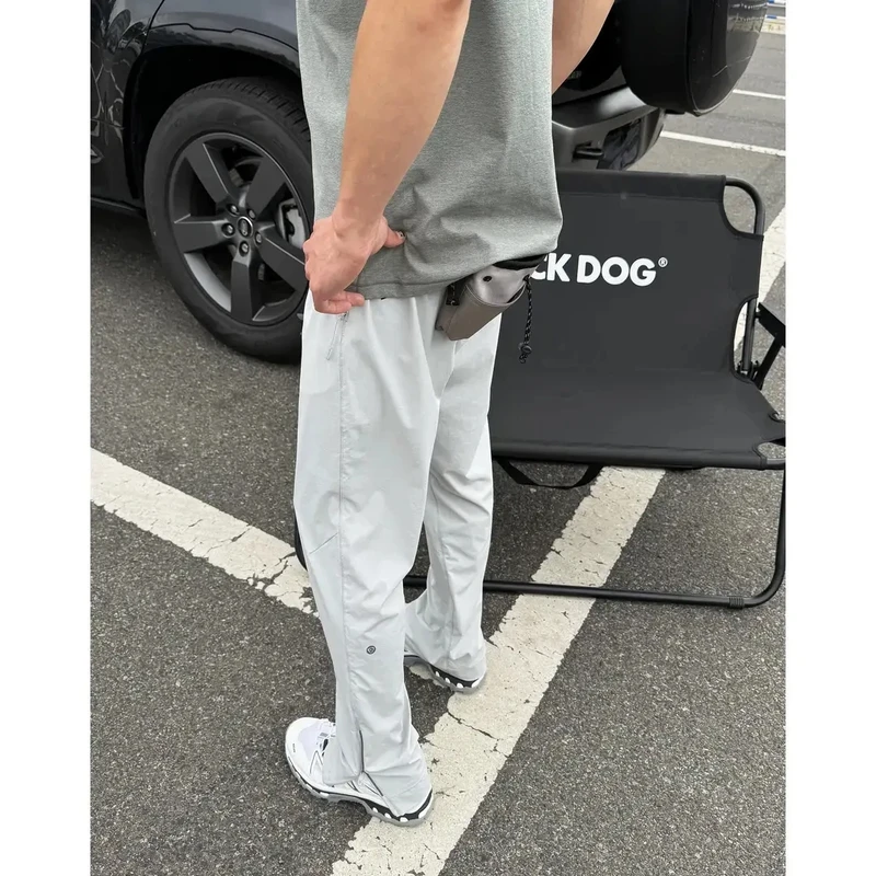 夏季新款机能拉链户外运动高弹冰丝速干显瘦百搭工装休闲裤子男士