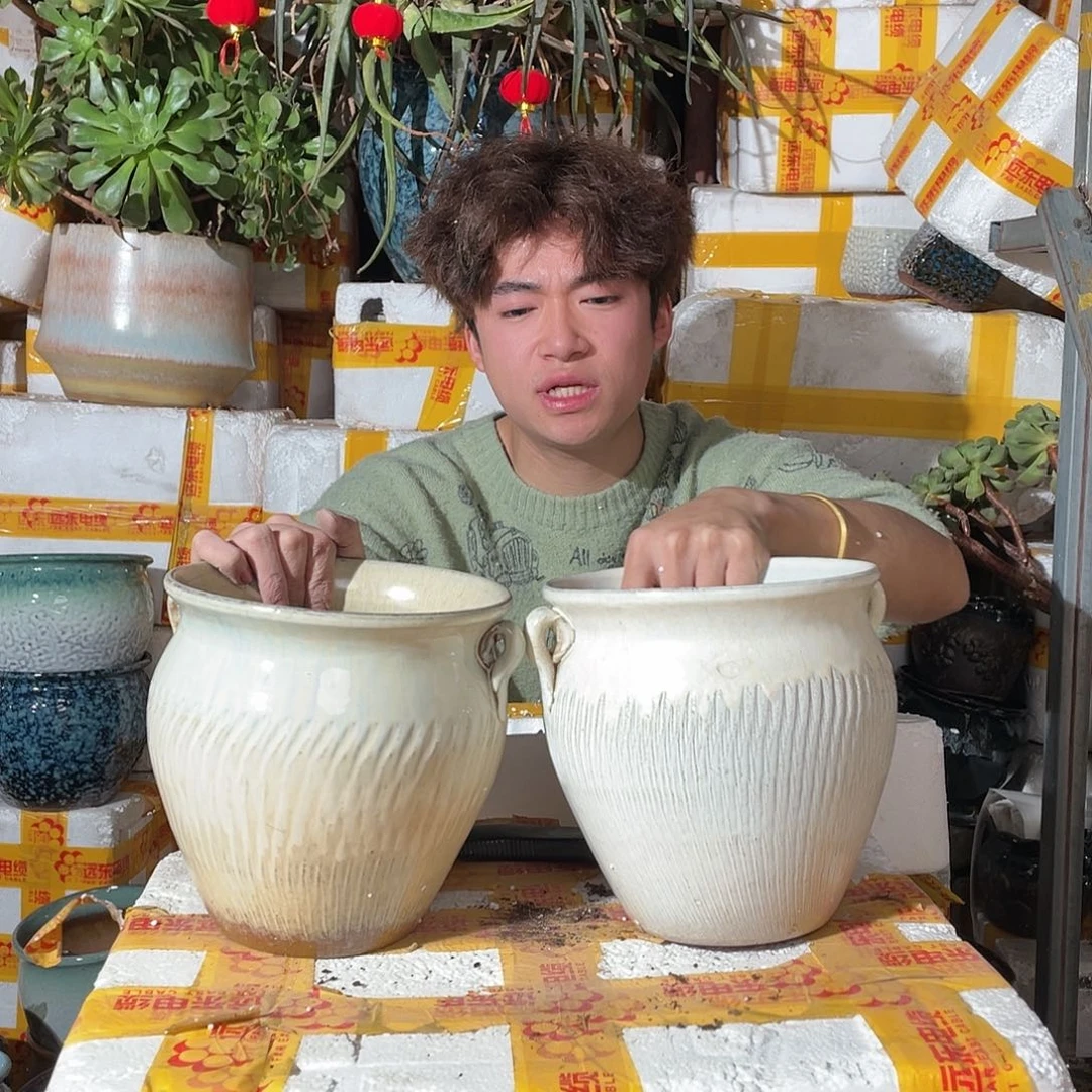 红陶宜兴紫砂花盆