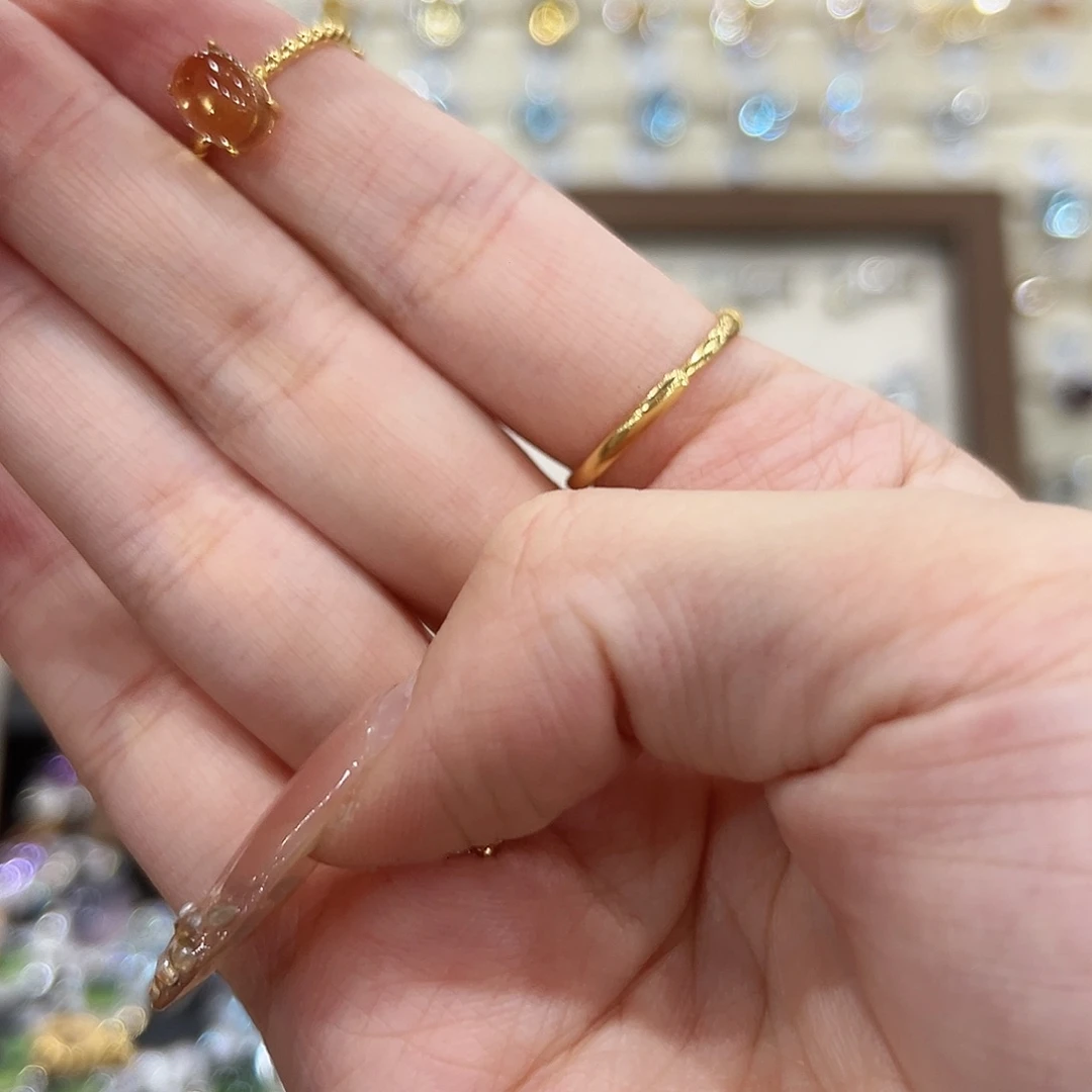 故***渊银S925镀金镶嵌黄晶戒指