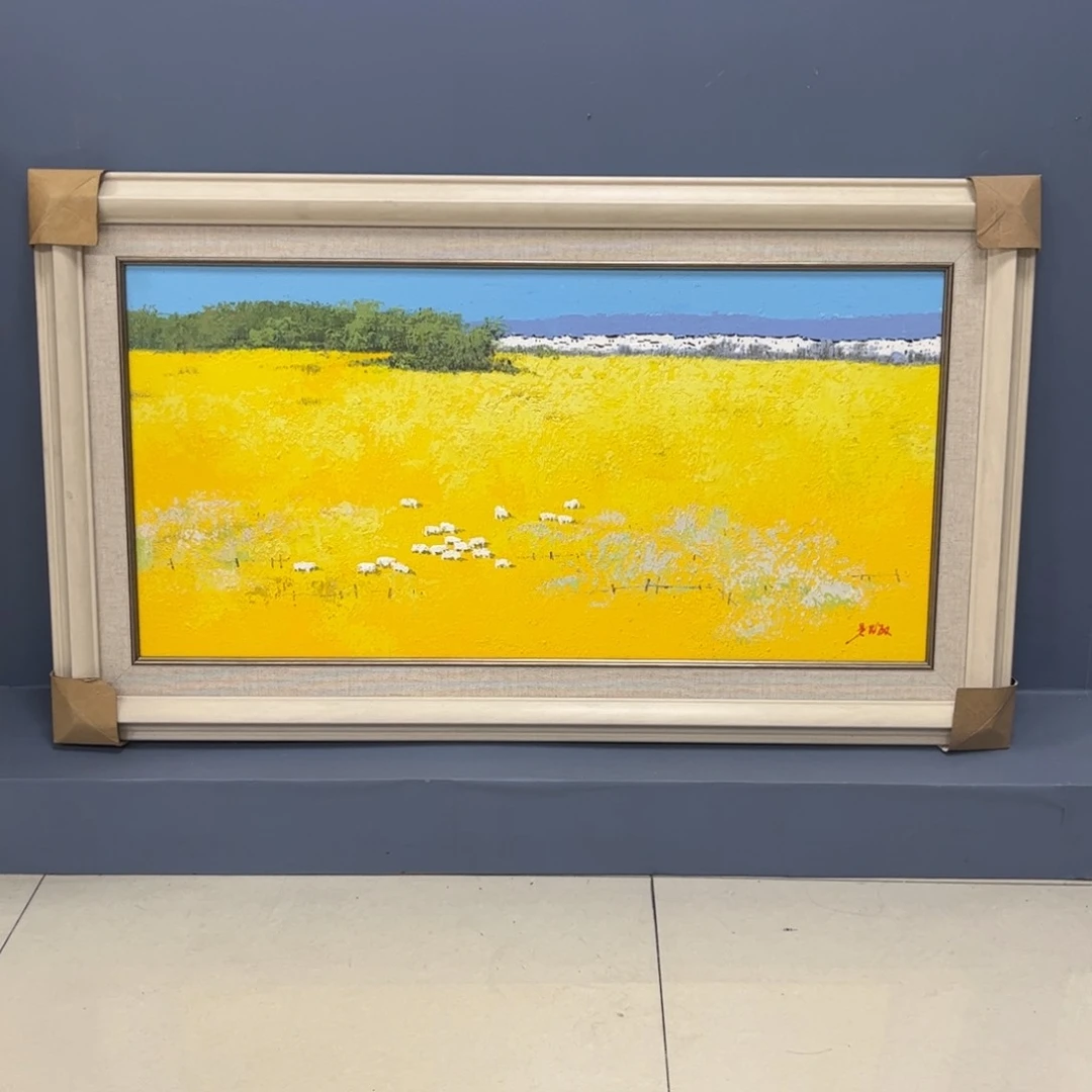 氧****）手工手绘精品油画40+80厘米带框